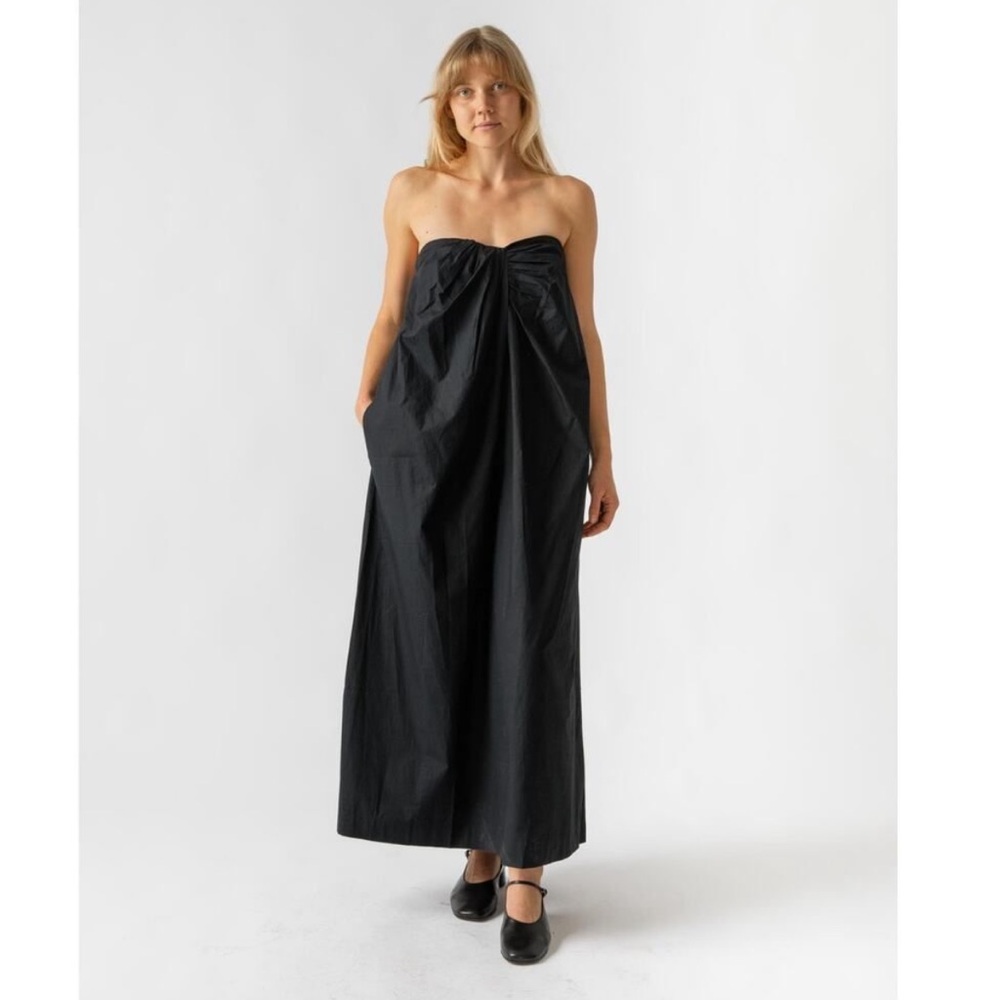 Mara Hoffman Alice Strapless Black Maxi Dress Large